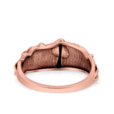 Mushroom Star Ring Oxidized Band Solid 925 Sterling Silver Thumb Ring (12mm)