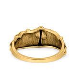 Mushroom Star Ring Oxidized Band Solid 925 Sterling Silver Thumb Ring (12mm)