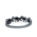 Elephants Ring Oxidized Band Solid 925 Sterling Silver Thumb Ring (5mm)