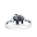 Elephant Ring Oxidized Band Solid 925 Sterling Silver Thumb Ring (8mm)