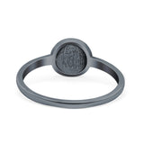 Yin Yang Oxidized Band Solid 925 Sterling Silver Thumb Ring (8.2mm)