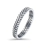 Braided Ring Oxidized Band Solid 925 Sterling Silver Thumb Ring (3mm)
