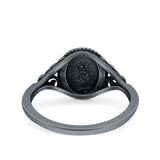 Vintage Style Oxidized Band Solid 925 Sterling Silver Thumb Ring (10mm)