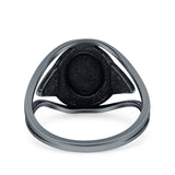Silver Ring Oxidized Band Solid 925 Sterling Silver Thumb Ring (14mm)