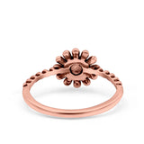 Sunflower Ring Oxidized Band Solid 925 Sterling Silver Thumb Ring (9mm)