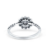 Sunflower Ring Oxidized Band Solid 925 Sterling Silver Thumb Ring (9mm)
