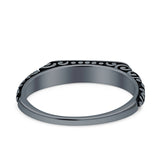 Signet Oxidized Trendy Band Solid 925 Sterling Silver Thumb Ring (3mm)