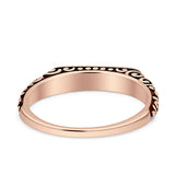 Signet Oxidized Trendy Band Solid 925 Sterling Silver Thumb Ring (3mm)