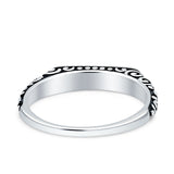 Signet Oxidized Trendy Band Solid 925 Sterling Silver Thumb Ring (3mm)