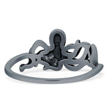 Octopus Ring Oxidized 925 Sterling Silver