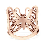 Butterfly Ring Filigree Oxidized Solid 925 Sterling Silver