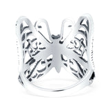 Butterfly Ring Filigree Oxidized Solid 925 Sterling Silver