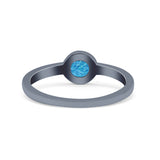 Petite Dainty Thumb Ring Round Statement Fashion Ring Oxidized 925 Sterling Silver
