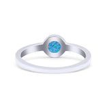 Petite Dainty Thumb Ring Round Statement Fashion Ring Oxidized 925 Sterling Silver