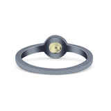 Petite Dainty Thumb Ring Round Statement Fashion Ring Oxidized 925 Sterling Silver