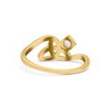 Celtic Petite Dainty Thumb Ring Round Statement Fashion Ring 925 Sterling Silver