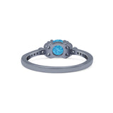 Petite Dainty Thumb Ring Round Lab Created Statement Fashion Ring Solid 925 Sterling Silver