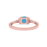 Petite Dainty Thumb Ring Round Lab Created Statement Fashion Ring Solid 925 Sterling Silver