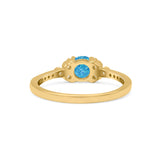 Petite Dainty Thumb Ring Round Lab Created Statement Fashion Ring Solid 925 Sterling Silver