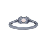 Petite Dainty Thumb Ring Round Lab Created Statement Fashion Ring Solid 925 Sterling Silver