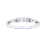Petite Dainty Three Stone Thumb Ring Round Statement Fashion Ring Solid 925 Sterling Silver