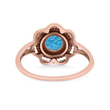 Flower Thumb Ring Round Statement Fashion Oxidized Band Solid 925 Sterling Silver