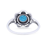 Flower Thumb Ring Round Statement Fashion Oxidized Band Solid 925 Sterling Silver