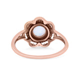 Flower Thumb Ring Round Statement Fashion Oxidized Band Solid 925 Sterling Silver