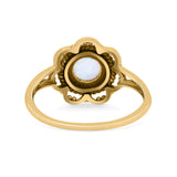 Flower Thumb Ring Round Statement Fashion Oxidized Band Solid 925 Sterling Silver