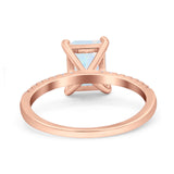 Emerald Cut Art Deco Wedding Ring Simulated Cubic Zirconia 925 Sterling Silver