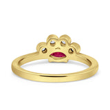 Marquise Art Deco Bridal Wedding Engagement Ring Simulated Cubic Zirconia 925 Sterling Silver