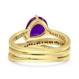 Weave Teardrop Pear Twist Infinity Shank Art Deco Wedding Bridal Piece Ring Simulated Cubic Zirconia 925 Sterling Silver