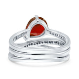 Weave Teardrop Pear Twist Infinity Shank Art Deco Wedding Bridal Piece Ring Simulated Cubic Zirconia 925 Sterling Silver