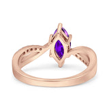 Marquise Art Deco Infinity Wedding Engagement Ring Simulated Cubic Zirconia 925 Sterling Silver