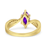 Marquise Art Deco Infinity Wedding Engagement Ring Simulated Cubic Zirconia 925 Sterling Silver