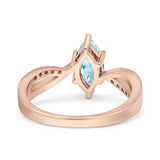 Marquise Art Deco Infinity Wedding Engagement Ring Simulated Cubic Zirconia 925 Sterling Silver