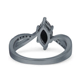 Marquise Art Deco Infinity Wedding Engagement Ring Simulated Cubic Zirconia 925 Sterling Silver