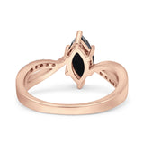 Marquise Art Deco Infinity Wedding Engagement Ring Simulated Cubic Zirconia 925 Sterling Silver