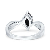 Marquise Art Deco Infinity Wedding Engagement Ring Simulated Cubic Zirconia 925 Sterling Silver