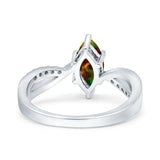 Marquise Art Deco Infinity Wedding Engagement Ring Simulated Cubic Zirconia 925 Sterling Silver