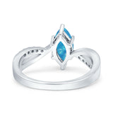 Marquise Art Deco Infinity Wedding Engagement Ring Simulated Cubic Zirconia 925 Sterling Silver