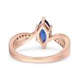 Marquise Art Deco Infinity Wedding Engagement Ring Simulated Cubic Zirconia 925 Sterling Silver