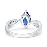 Marquise Art Deco Infinity Wedding Engagement Ring Simulated Cubic Zirconia 925 Sterling Silver