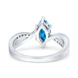 Marquise Art Deco Infinity Wedding Engagement Ring Simulated Cubic Zirconia 925 Sterling Silver