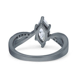 Marquise Art Deco Infinity Wedding Engagement Ring Simulated Cubic Zirconia 925 Sterling Silver