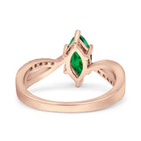 Marquise Art Deco Infinity Wedding Engagement Ring Simulated Cubic Zirconia 925 Sterling Silver