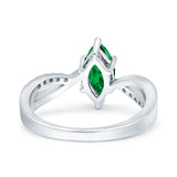 Marquise Art Deco Infinity Wedding Engagement Ring Simulated Cubic Zirconia 925 Sterling Silver