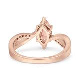 Marquise Art Deco Infinity Wedding Engagement Ring Simulated Cubic Zirconia 925 Sterling Silver