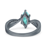 Marquise Art Deco Infinity Wedding Engagement Ring Simulated Cubic Zirconia 925 Sterling Silver