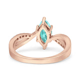 Marquise Art Deco Infinity Wedding Engagement Ring Simulated Cubic Zirconia 925 Sterling Silver